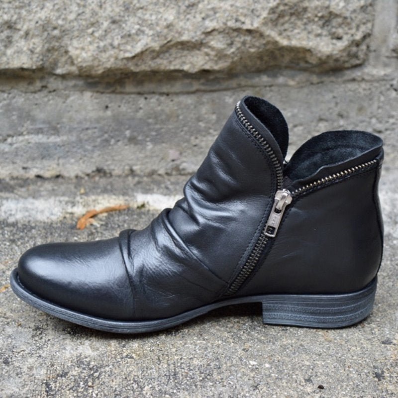 Vianne - Leather Boots with Zip